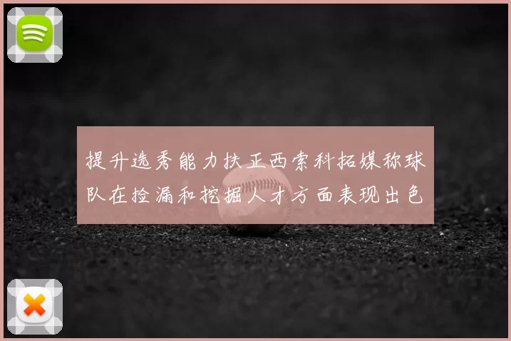 提升选秀能力扶正西索科拓媒称球队在捡漏和挖掘人才方面表现出色