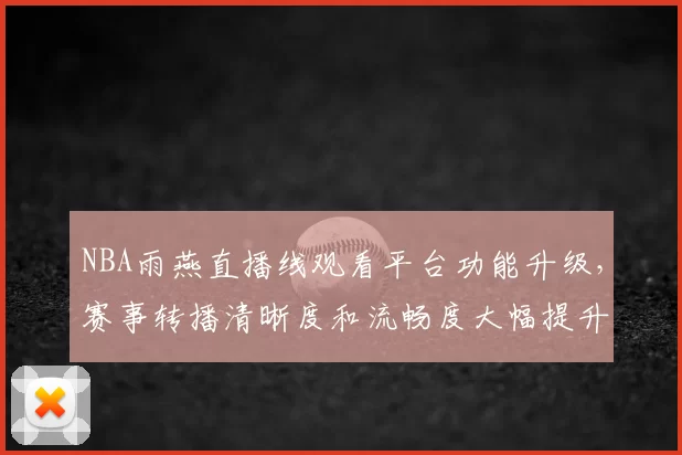 NBA雨燕直播线观看平台功能升级，赛事转播清晰度和流畅度大幅提升